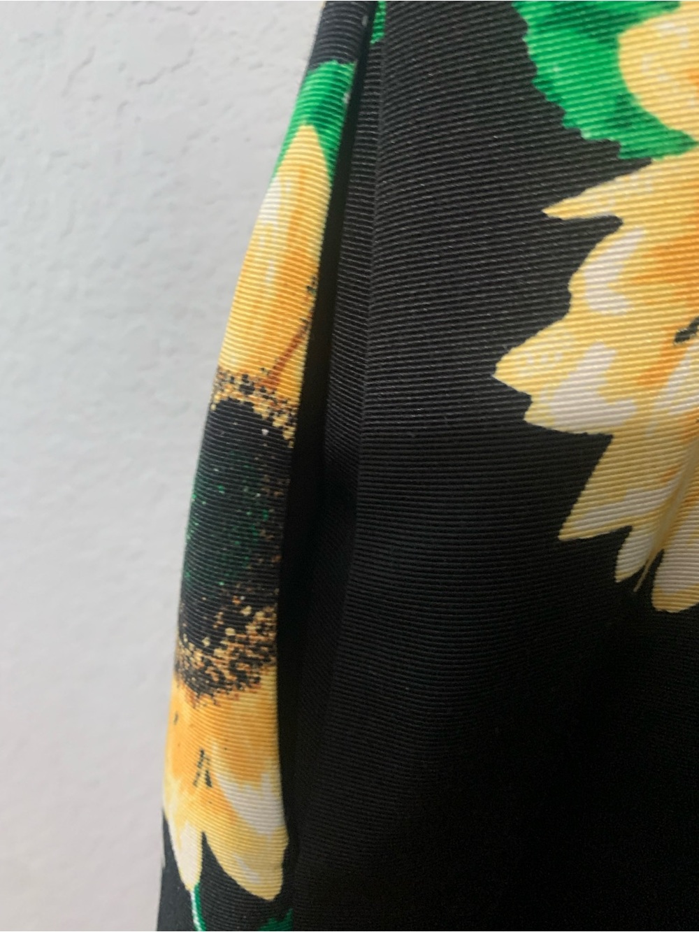 New York & Company Black Midi Dress with Yellow Sunflower Print - Picture 4 of 4